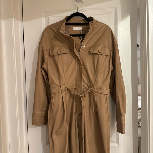 Jonathan Simkhai Tan Jumpsuit Versatile Style Katerina Vegan Leather - Picture 6 of 13